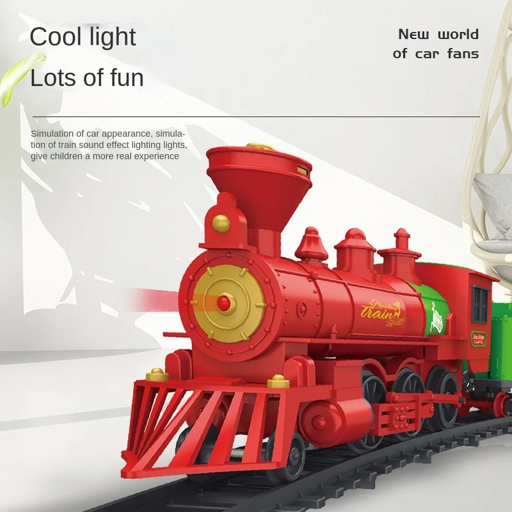 Train électrique Enfant Vapeur – Imitation De Locomotive Avec Lumières, Sons Et Fumée, Dès 3 Ans, Fonctionne Sur 3 Piles AA