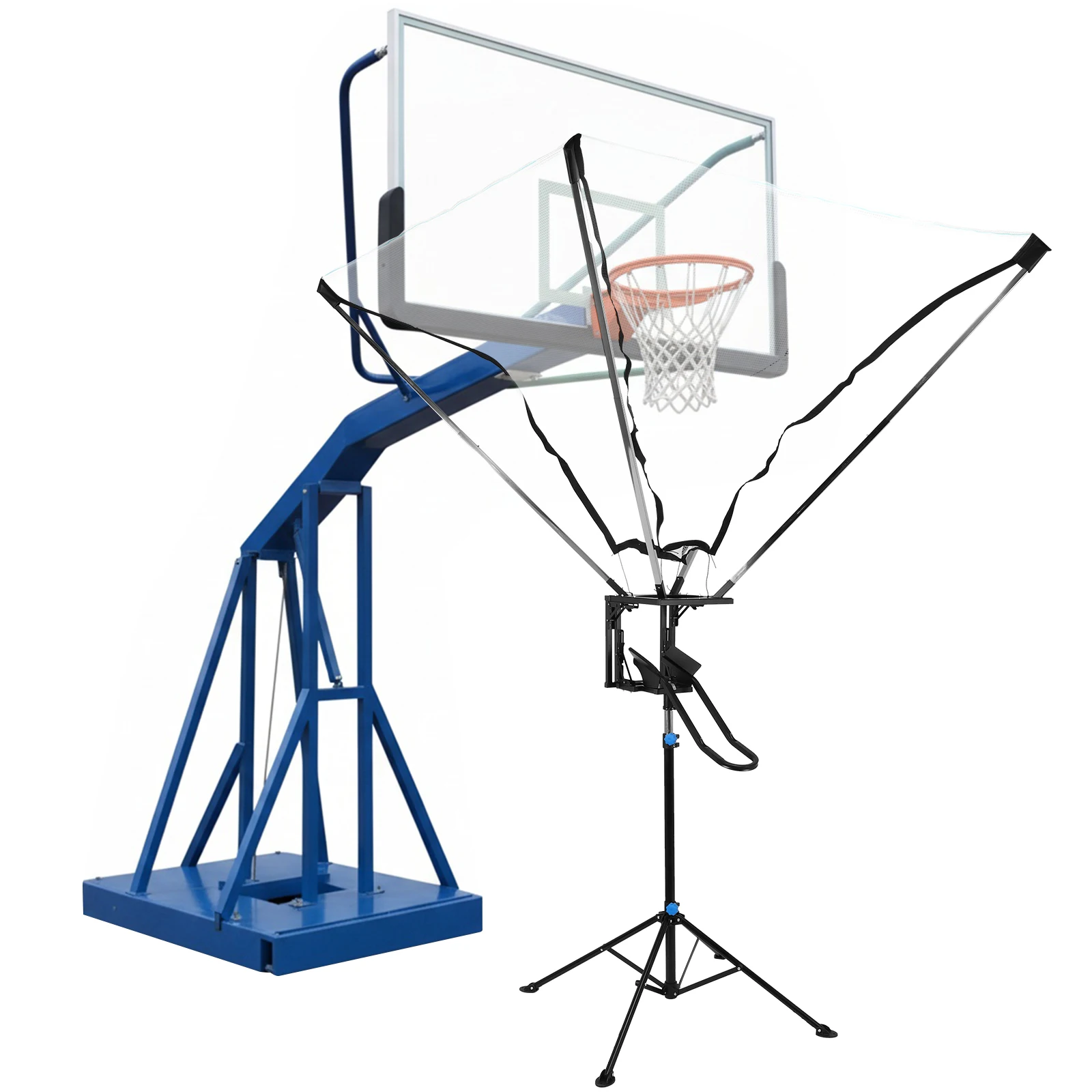 

Basketball Shot Trainer Rebounder with 180° Rotating Track Easy Assembly Basketball Shooting Trainer with Net Return System