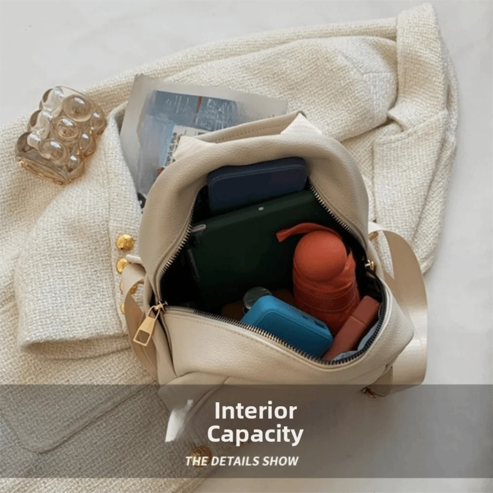 Ransel Wanita Kapasitas Besar Tahan Lama Tas Tangan Kasual Tahan Air Multifungsi Tas Bahu Lembut Sederhana untuk Anak Perempuan