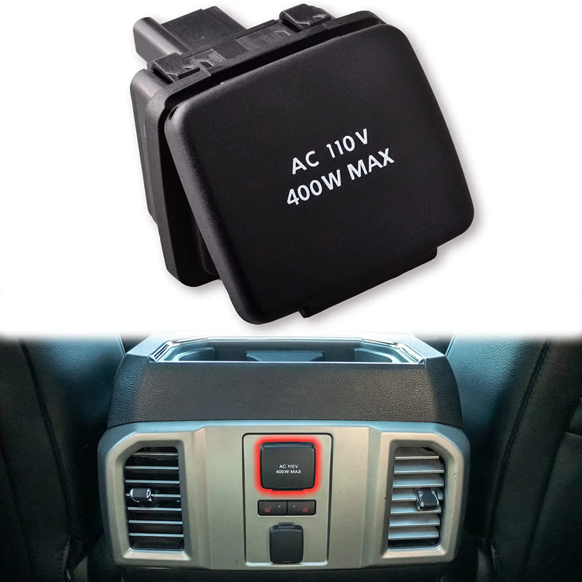 منفذ الصوت المقعد الخلفي 12 فولت مخرج طاقة لفورد F150 2015-2016 F250/F350 2017 مقبس الطاقة الخلفي FL3Z19N236A