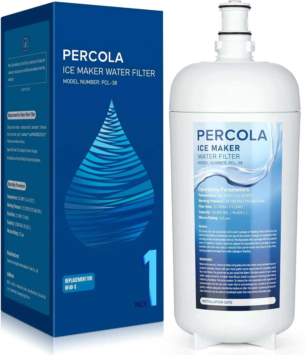 

Commercial Ice Maker Water Filter, Compatible with ICE140-S/ICE145-S Systems, 1 Pack
