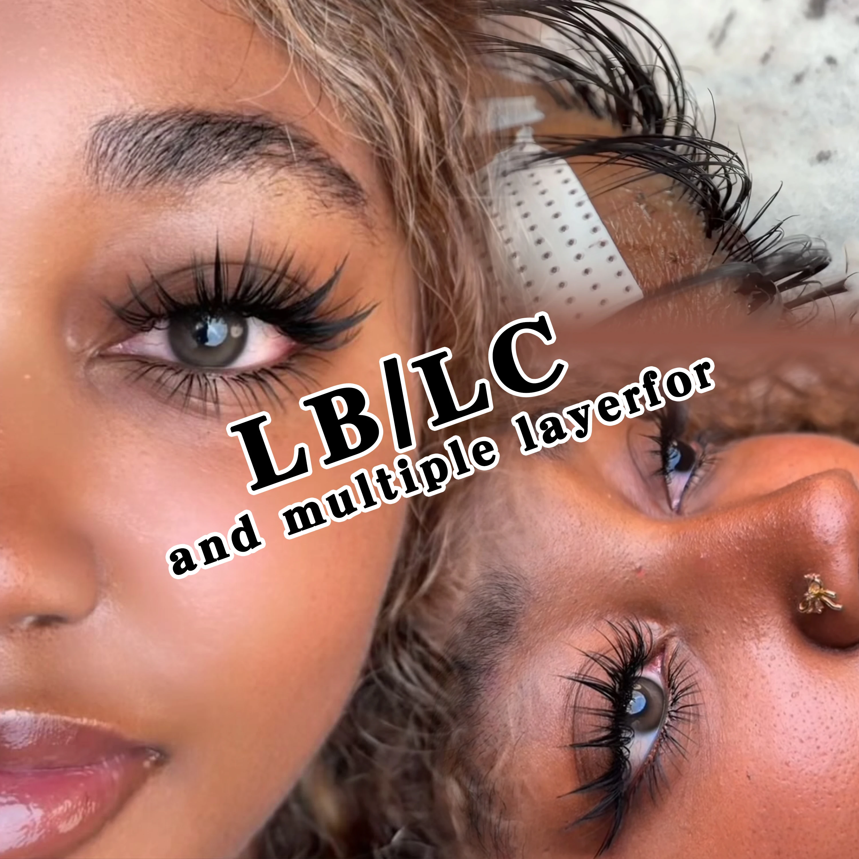 Abonnie LB LC Curl Brown False Eyelashes Faux Mink Soft Easy Fan Black Individual Lashes Light Classic Russian Volume Lashes