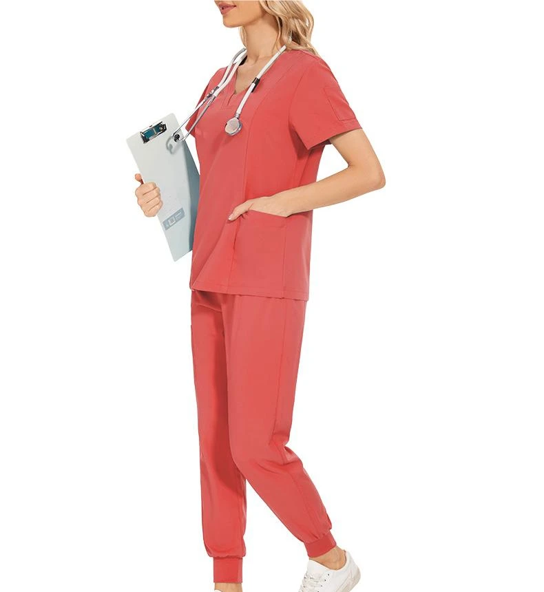 Medical Scrubs Nurse Uniforms Lab Coat Doctor Uniform for Men Women Plus Size Outwear Beauty Salon Set Surgery Uniform Top+Pants