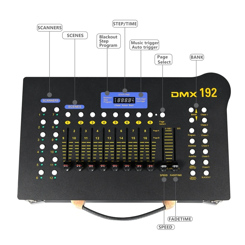 Wireless DMX 512 Console  192 Channel Light Controller With Rechargeable Receivers  For Live Concerts Djs Clubs EU Plug