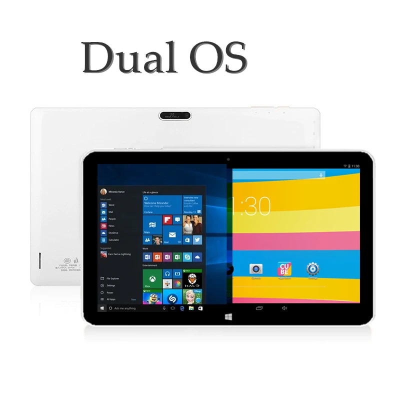 Dual System 10.6\'\' Tablet Quad Core 2GB RAM 32GB ROM Windows 10+Android 4.4 HDMI-Compatible 1366*768IPS Bluetooth-Compatible