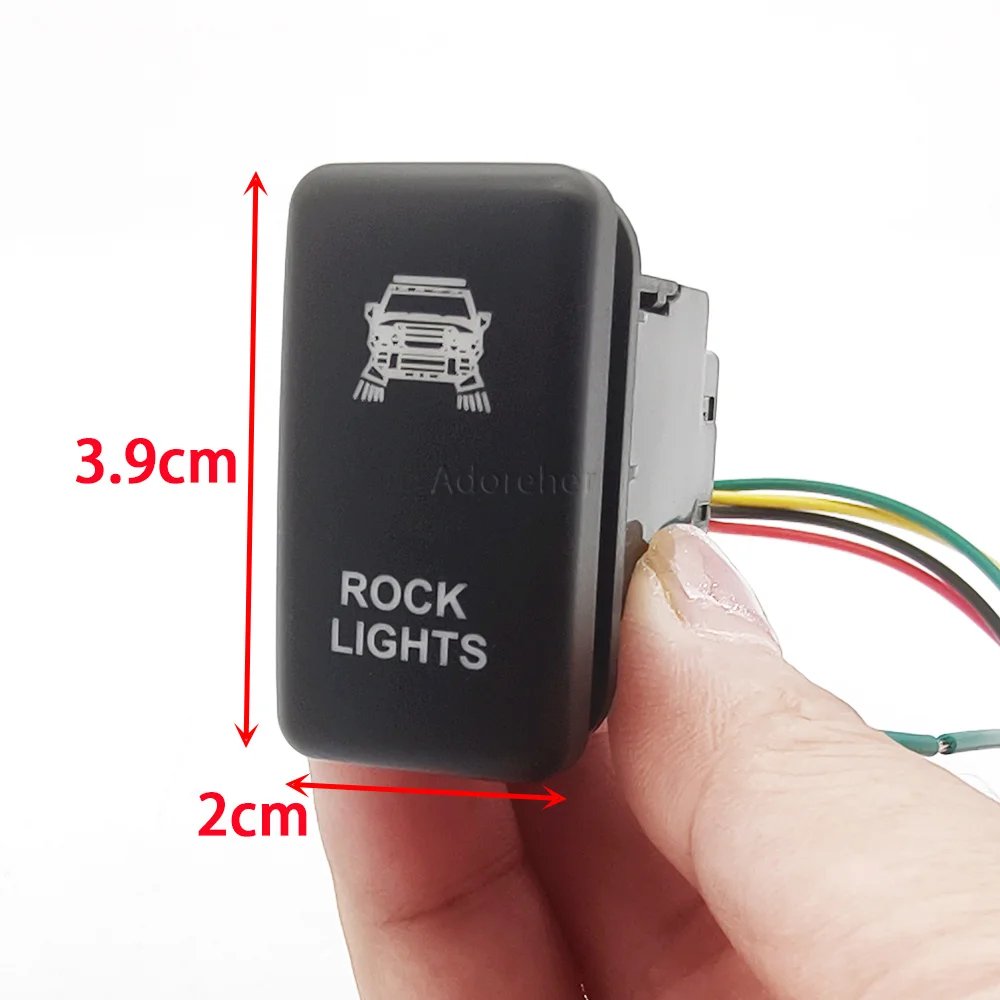 12V Aftermarket Auxiliary Push Button Switch Orange LED Backlight Dash Blank Hole For FJ Cruiser 2007-2009 Prado LC120 2003-2009