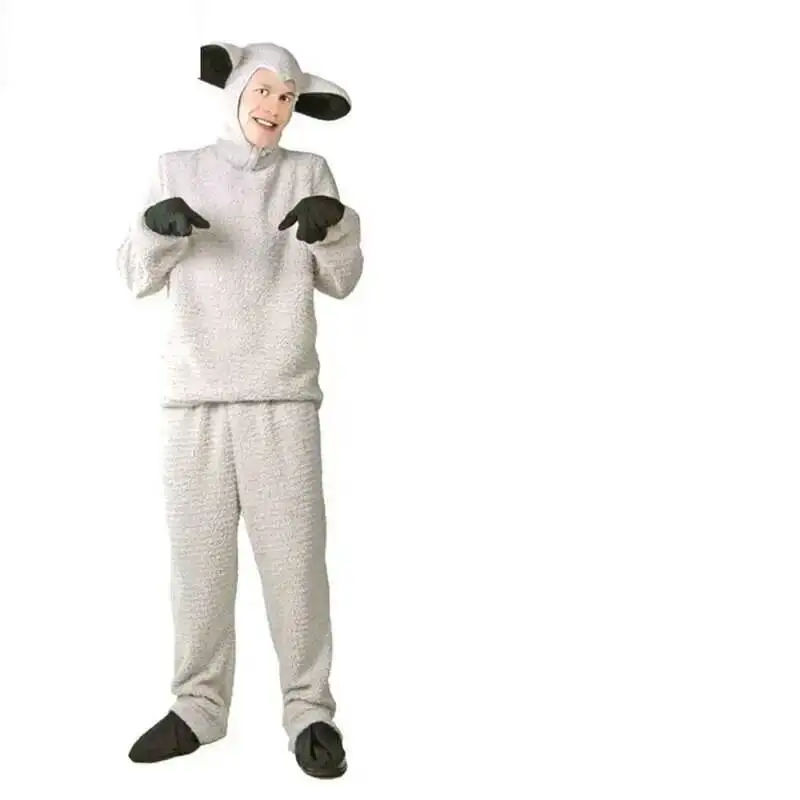 

Men Children Sheep Cosplay Pajamas Animal Outfits Warm Costume Kindergarten Role Performance Soft Cartoon Cute Halloween Glove