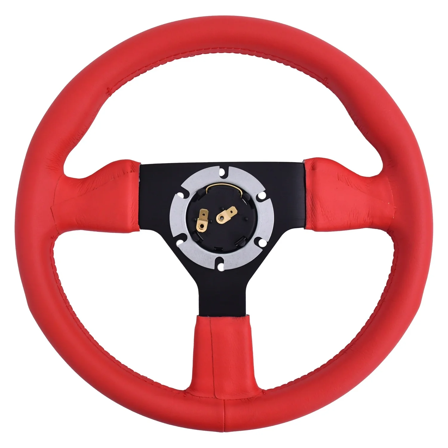 TIYPEOR 320mm logo Universal Red High-quality Flat Bracket Horn Shaped Car Modification Steering Wheel