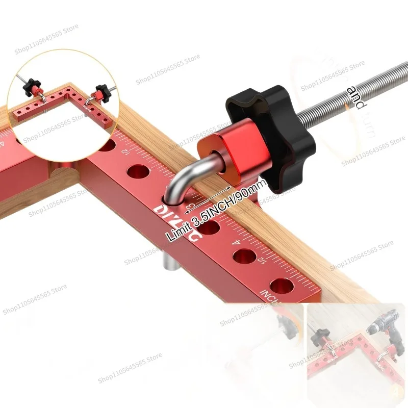 For woodworking right angle clip 90 degree positioning ruler puzzle fixed photo frame fixture, aluminum alloy fixed clip