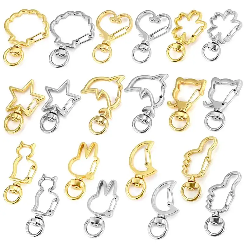 5pcs Metal Bags Strap Buckles Alien Clasp Collar Carabiner Keychain Snap Hook DIY KeyChain Bag Part Keyrings Accessories