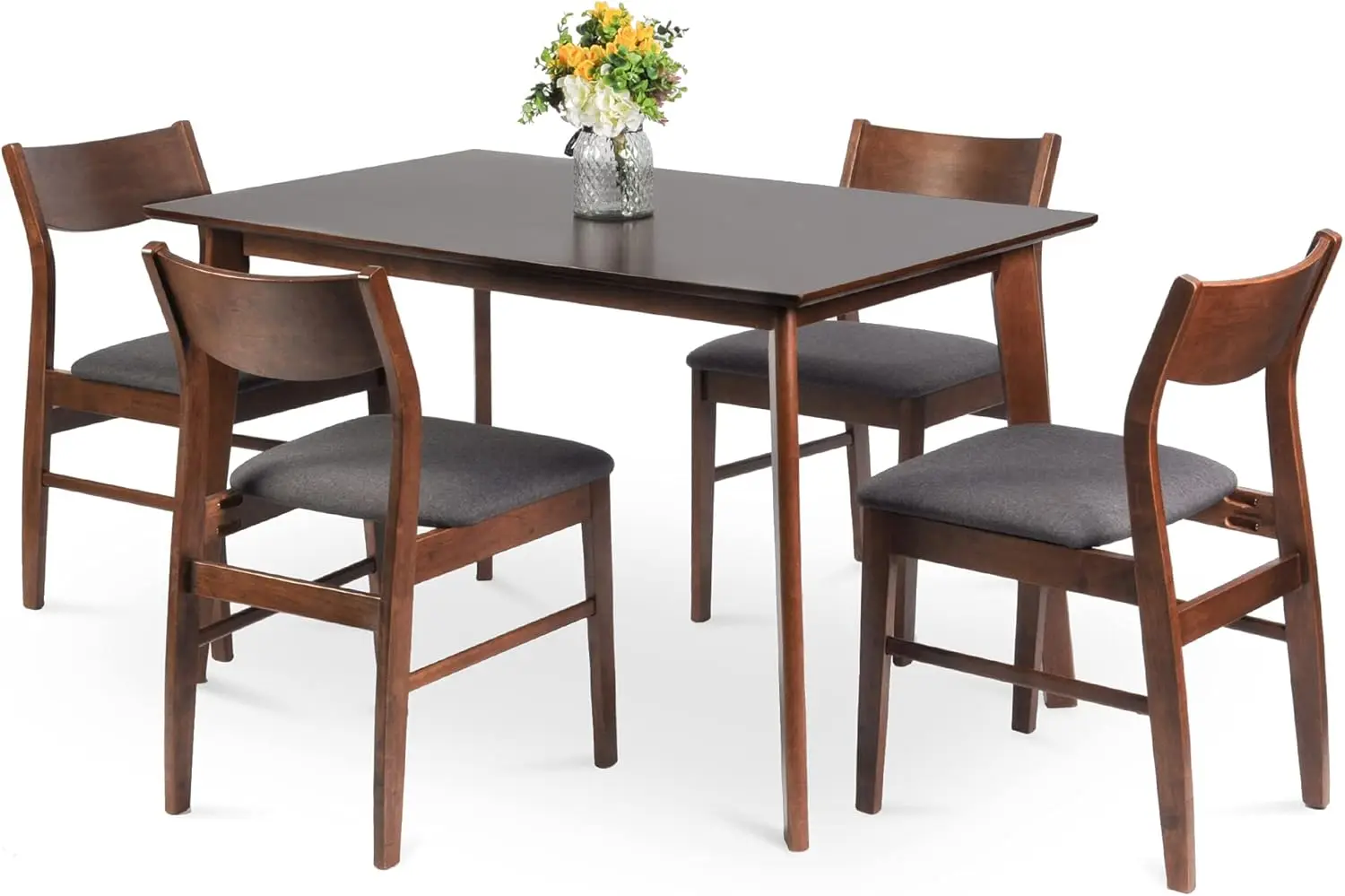 

Dining Table Set for 4, Mid Century Modern Dining Table Set, Kitchen Table and Chairs for Breakfast Nook and Small Space, Dinner