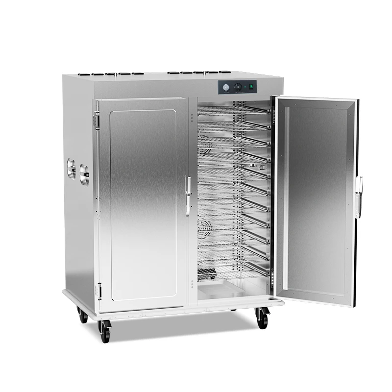 High-end Double Door Mobile Stainless Steel Heating Cabinet Commercial Insulated 243L Capacity 12-hour Holding Fast Food Warmer
