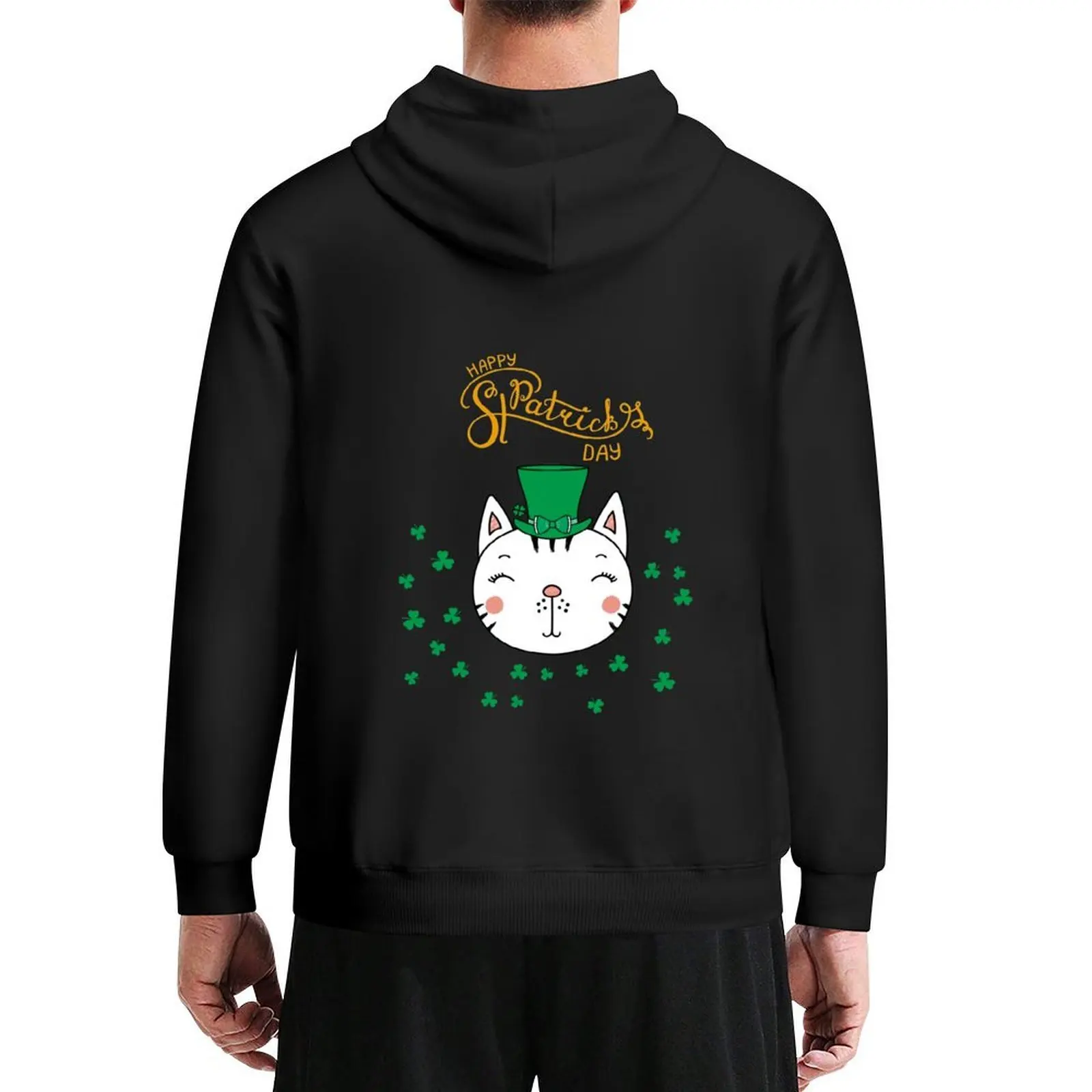 

Happy St Patrick's Day Kids Cat Leprechaun Outfit Irish Pride Apparel Cute Saint Patricks Day Shamrocks & Cat Tee Hoodie