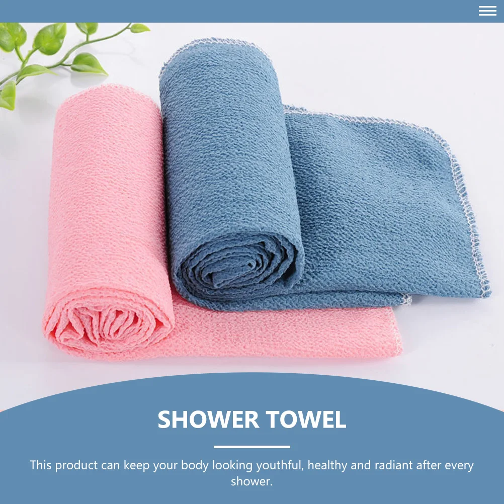 

2pcs Bath Towel Ladies Washcloth Plant Fibers Shower Wipes Safe Dead Skin Removal Portable Travel Use Long Time Body