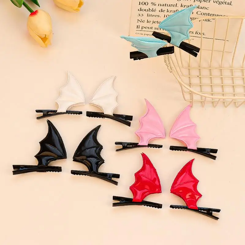 1 زوج مشبك شعر الشيطان الخفافيش الجناح باريت ملابس الحفلات دبوس الشعر الدعائم موضوع الإبداعية صور الدعامة زي الشيطان المشابك تأثيري