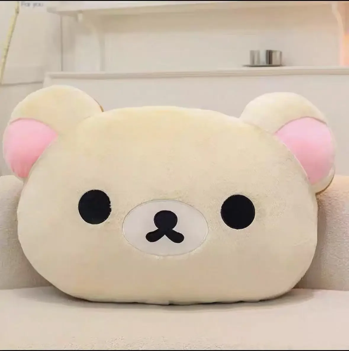 Meistverkauftes süßes Rilakkuma-Plüsch-warmes Handkissen, Cartoon-Bär, Plüschtier, weiches Kissen, Geburtstagsgeschenk – Detail 6