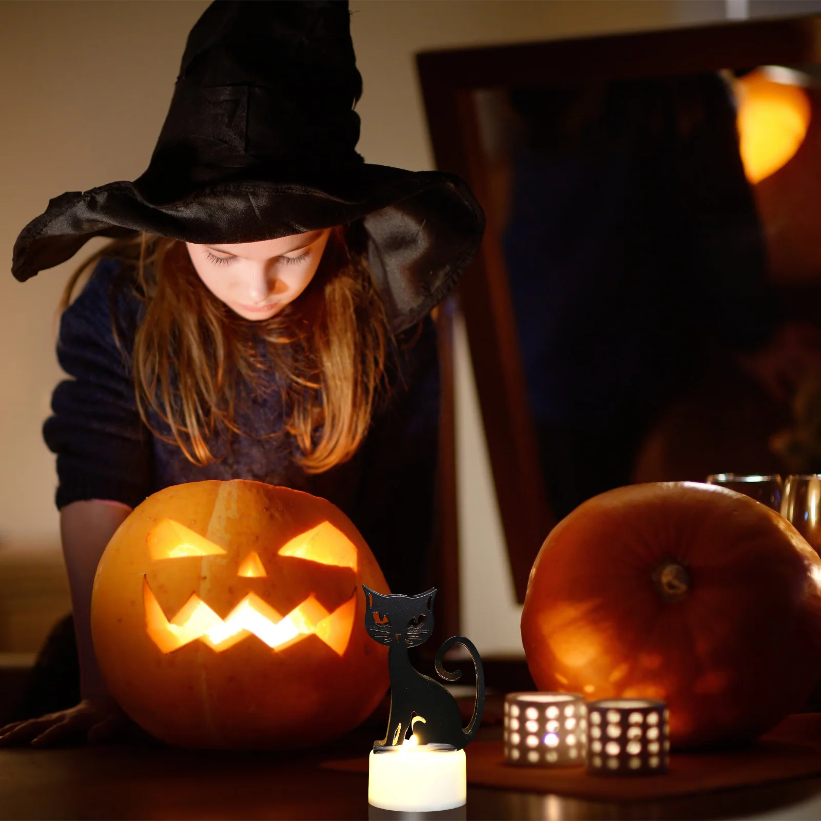 Luce di zucca Decorazione per feste di Halloween Forniture per layout domestico Puntelli Lampada a LED regalo