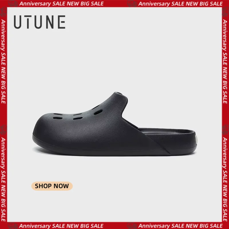 UTUNE Mules Slippers For Men shoes woman 2024 trend Outdoor Slippers Indoor Sandals Slides EVA Soft Non-slip Cozy Cloud Feeling