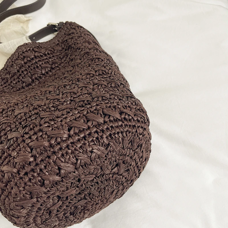 Vintage Koyu Kahverengi Rafya - Women'S Raffia Bags incelemesi ve fiyatı