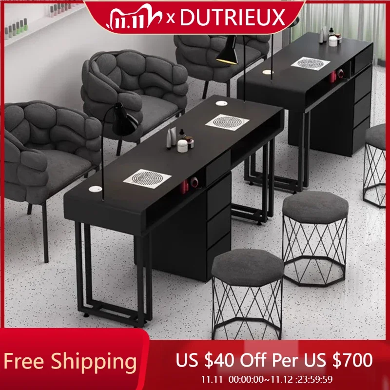 

Accessories Kawaii Nail Table Workstation Desk Nagelsalong Glass Nail Table Aesthetic Designer Tavolo Unghie Salon Furniture