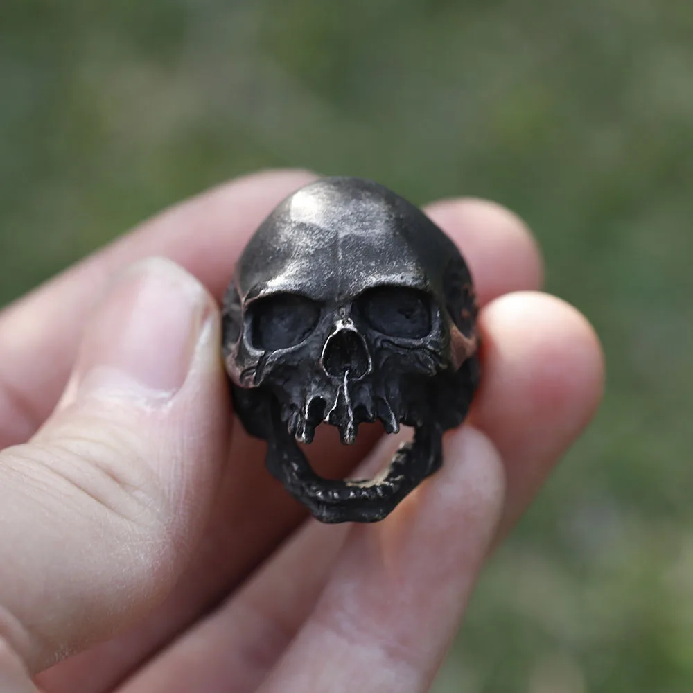 2022 NEW Men\'s 316L stainless-steel rings Large fierce Skull Vintage ring for teens gothic punk Biker Jewelry Gift free shipping