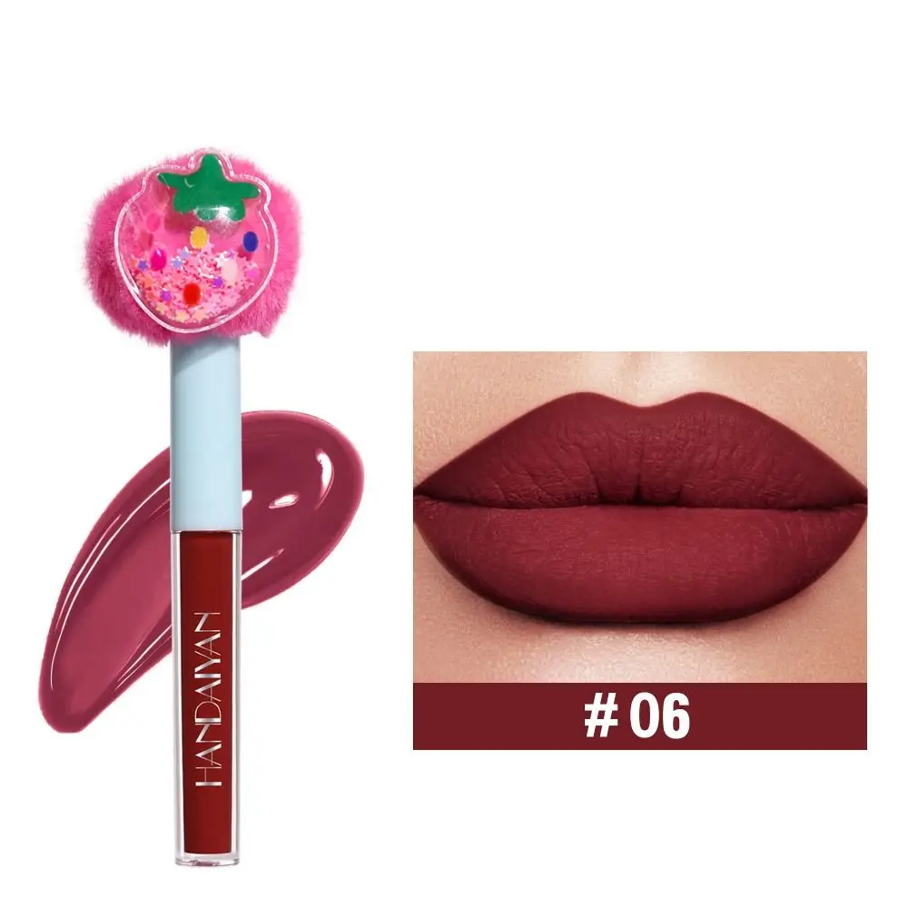 Fruit Pluche Hoofd Lip Glazuur Hydraterende Langdurige Matte Lipgloss Gladde Waterdichte Matte Lippenstift Party