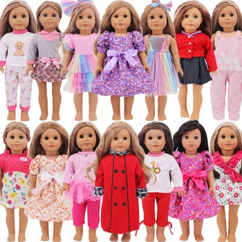 ชุดตุ๊กตาเด็กผู้หญิงเดรสสวยๆสำหรับเครื่องประดับตุ๊กตาอเมริกัน18นิ้วและเสื้อผ้าเด็กแรกเกิด43ซม. รุ่นเราอุปกรณ์เสริมของขวัญ