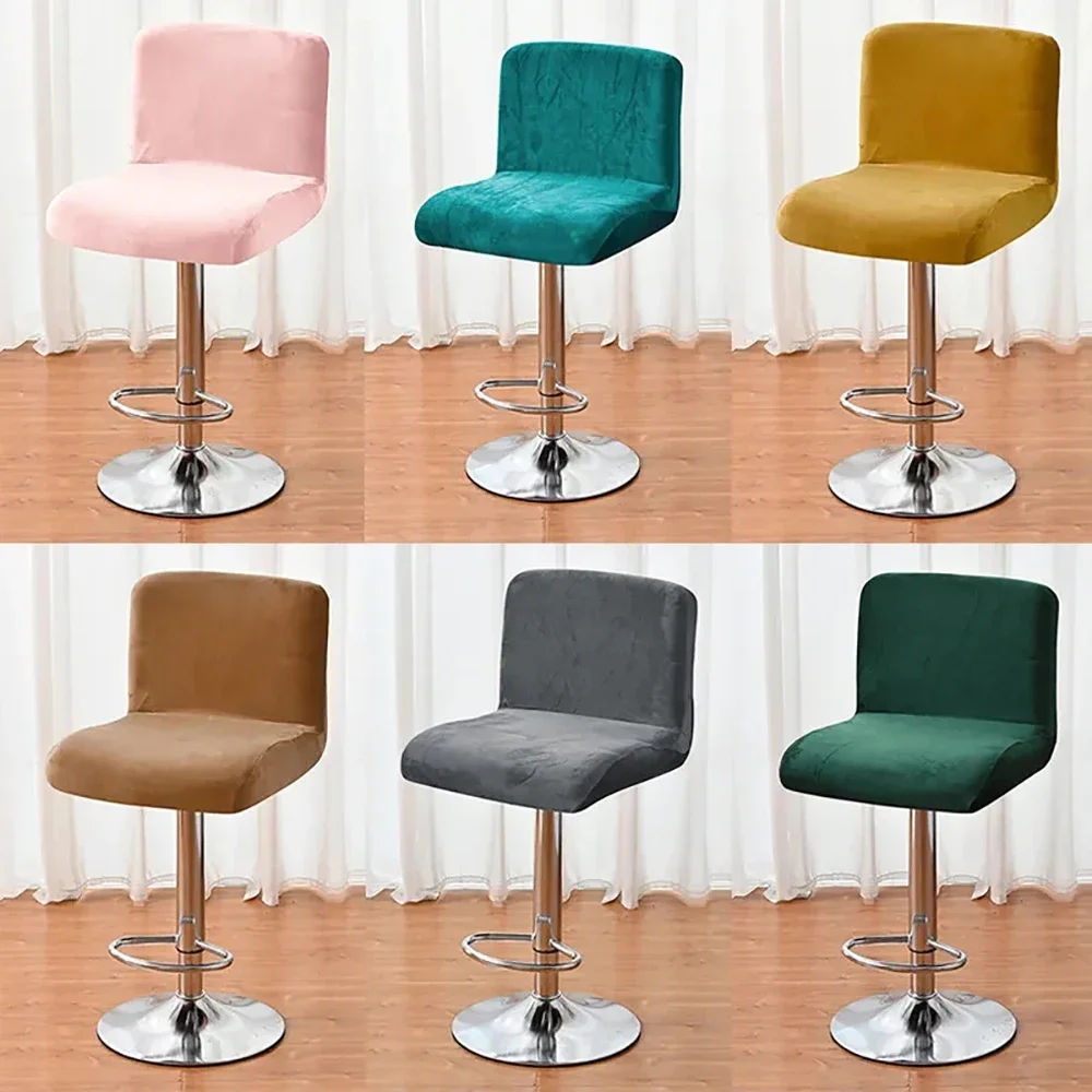 Super Velvet Bar Stool Chair Cover Stretch Low Back Chair Seat Case for Dining Room Hotel Banquet Club Home Decor Stool Covers