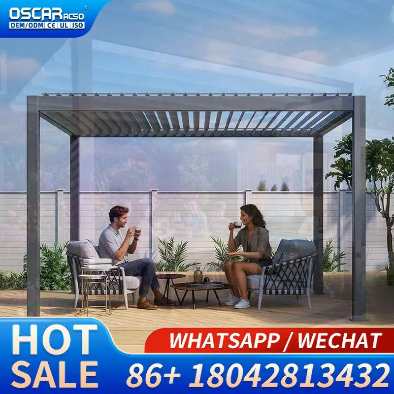 10x10 10x12 10x13 13x19 13x20 ft Outdoor Patio Freestanding Electric Awning Structure Tent for Garden Poolside Backyard Pergola