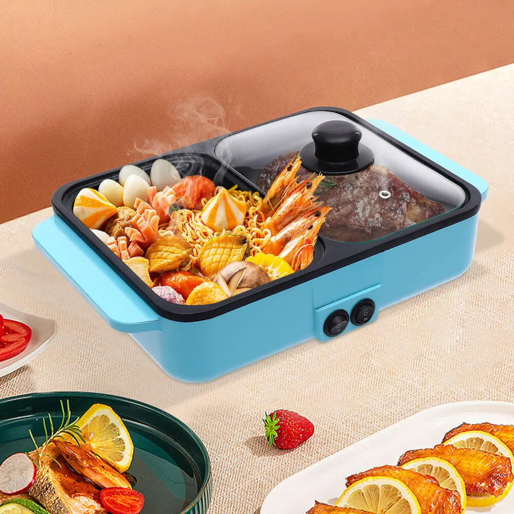 

Multifunctional Electric Baking Tray, Hot Pot, Frying Pan & BBQ Grill korean bbq