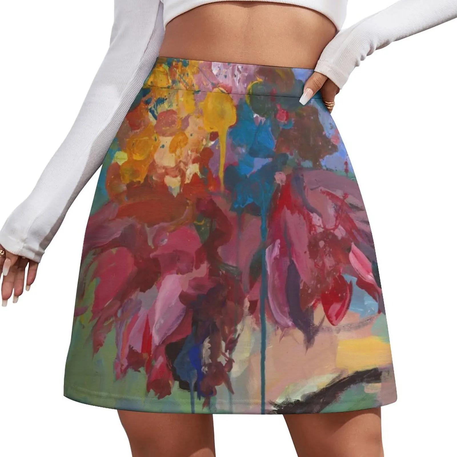 

With Flowers Mini Skirt Sexy mini skirt summer clothes korean style skirt