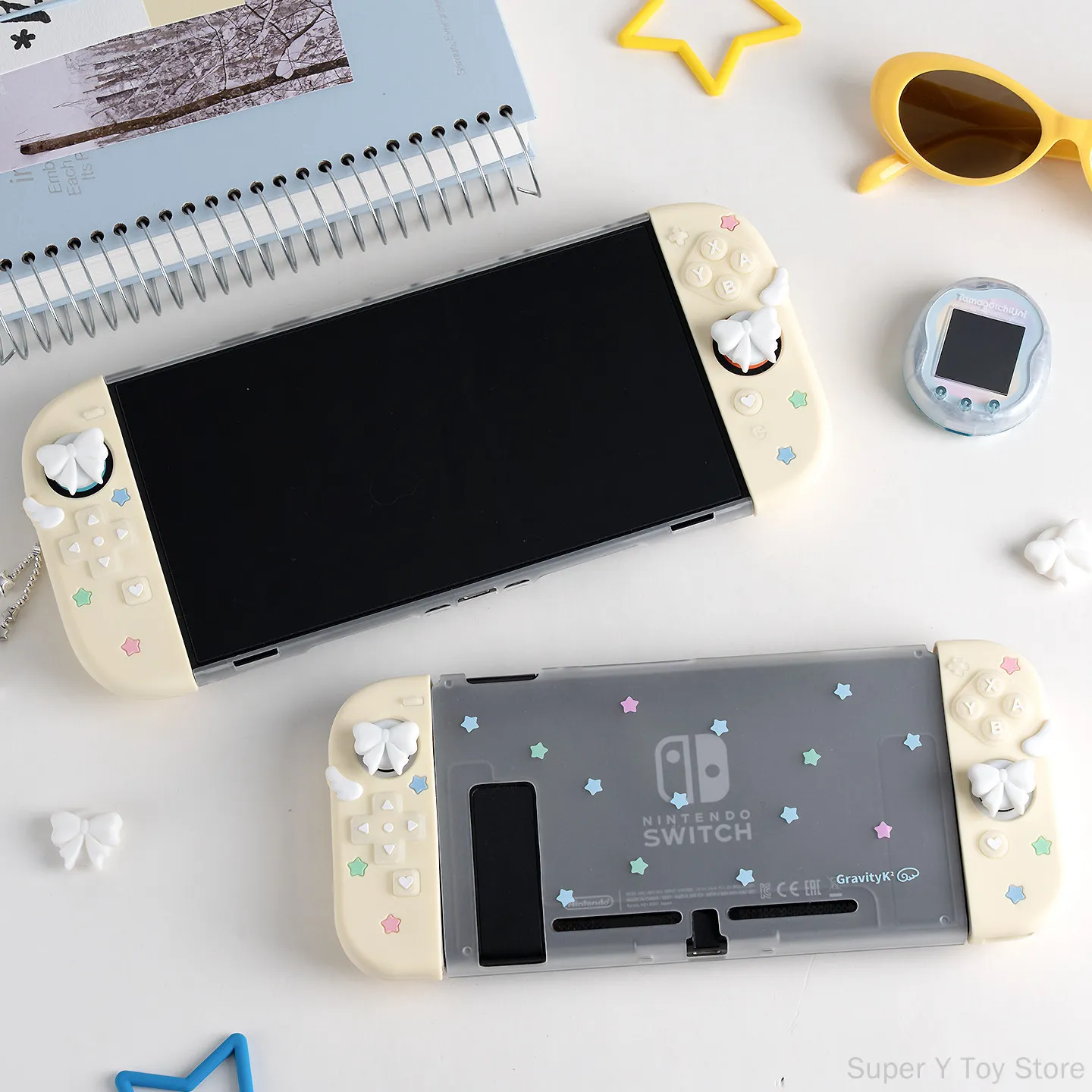 New Hot Original Protective Case For Switch 2 Oled Ns Star Bow Wing Soft Silicone Joy Con Controller Cover Gaming Accessory Gift view 3