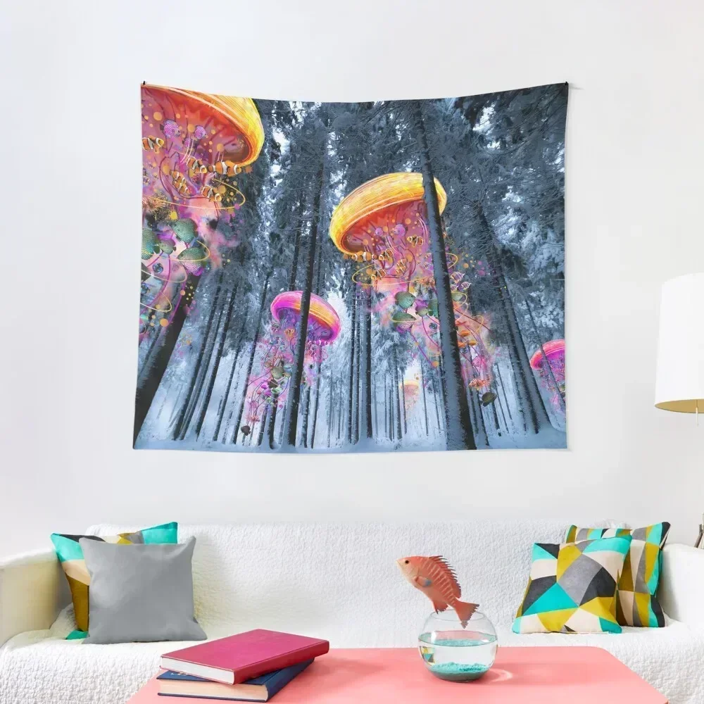 New Winter Forest of Electric Jellyfish Worlds Tapestry Decorations For Your Bedroom Bedroom Decor Bedroom Decoration Tapestry