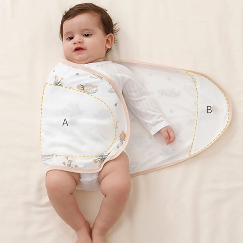 Summer Thin Cotton Gauze Baby Swaddle Blanket Sleeping Bag Stretchable Newborn Anti-jump Swaddle Wrap for 0-6M Baby Blanket