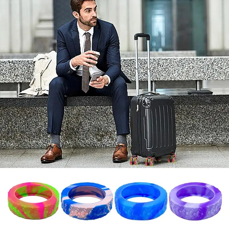 Luggage Wheels Protection Cover 8 Pcs Luggage Compartment Wheel Protection Chair Caster Wheel Suitcase Reduce Noise Wheels Cover