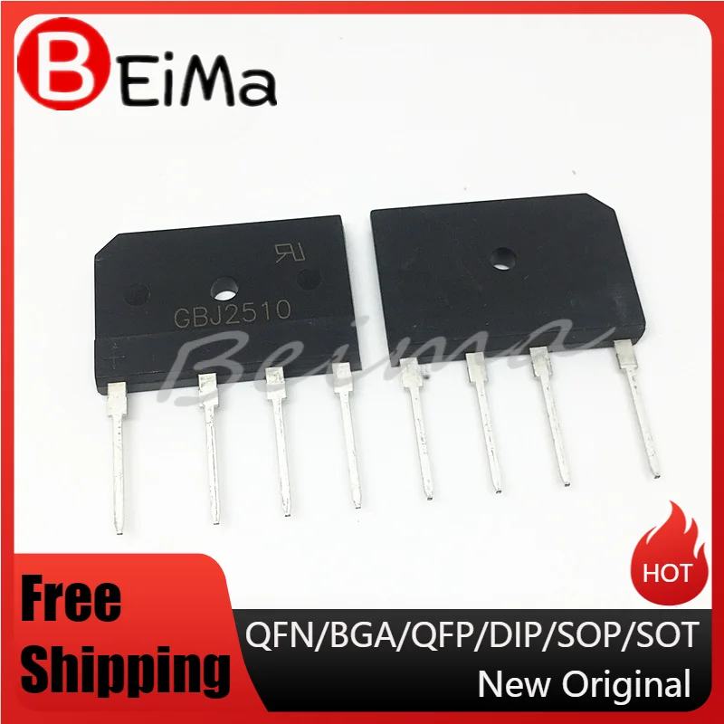 

(10piece)GBJ2510 GBJ1508 GBJ1510 GBJ3510 GBJ5010 Electromagnetic furnace bridge stack flat bridge rectifier bridge