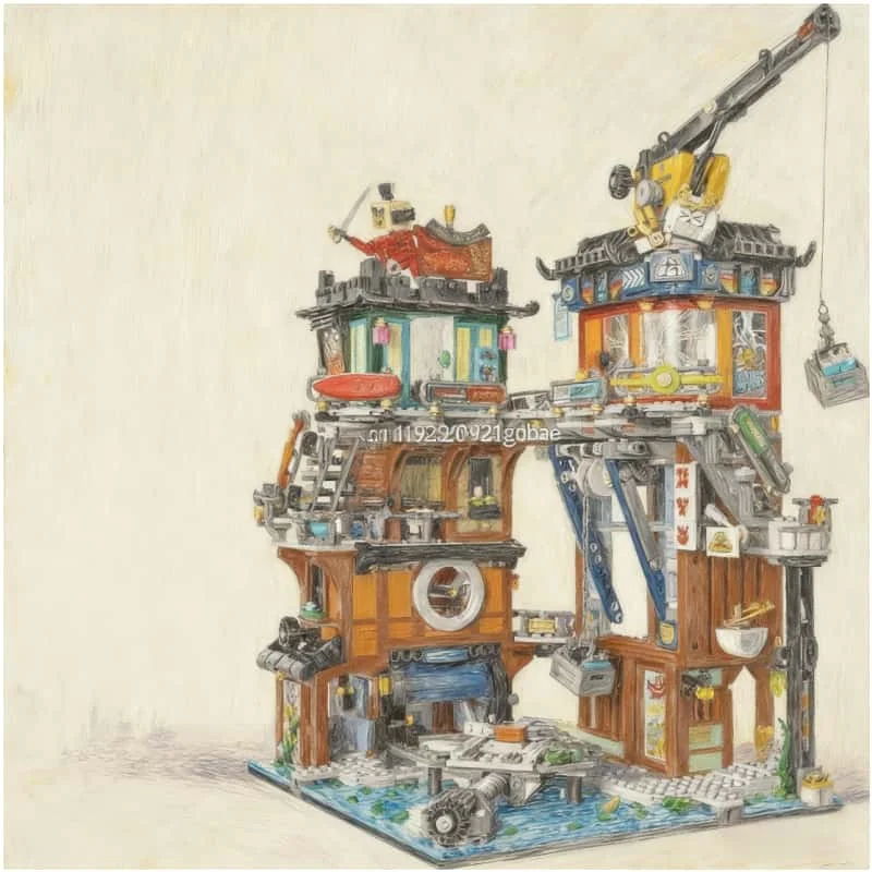 

3244Pcs city workshop model building blocks street view building bricks DIY toys children Christmas boy gifts