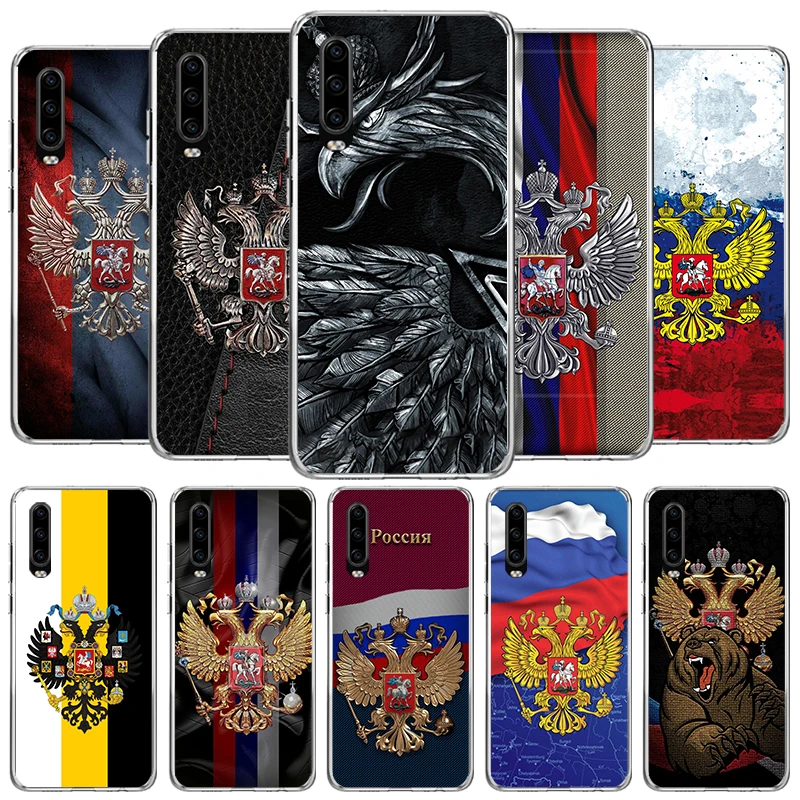 Russia Russian Flags Emblem Cover Phone Case For Huawei P40 P30 P20 P10 Lite Mate 20 10 Pro P Smart Z Y5 Y6 Y7 Y9S Soft Fundas S