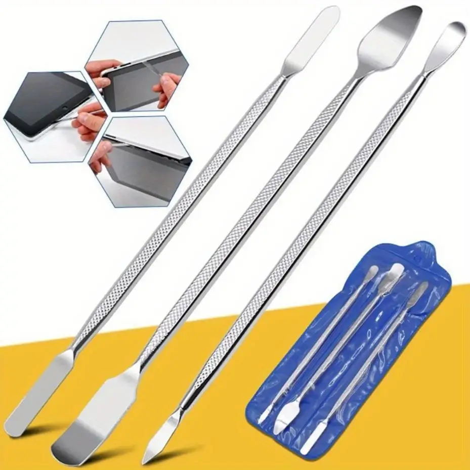 

New 3Pcs Repair Opening Pry Hand Tool Kit Blade Smart Phone Tablet PC Metal Spudger Disassemble Tools Set For IPhone/IPad/Tablet