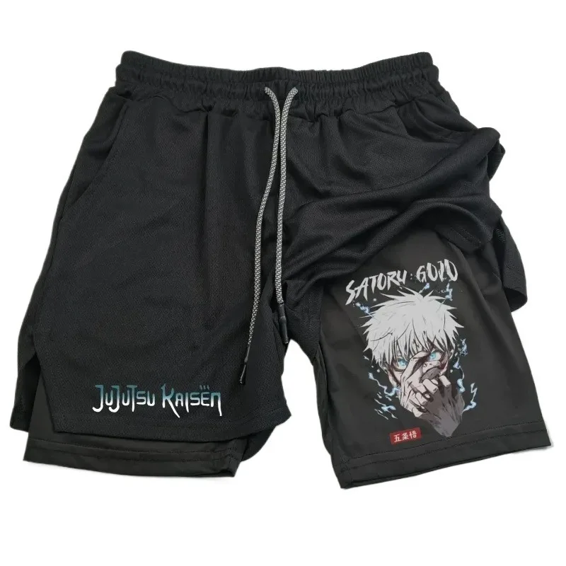 

Double-Layer Athletic 2-in-1 Compression Shorts for Men Athletic Quick Dry Performance Shorts with Pockets Gym Workout Fitness