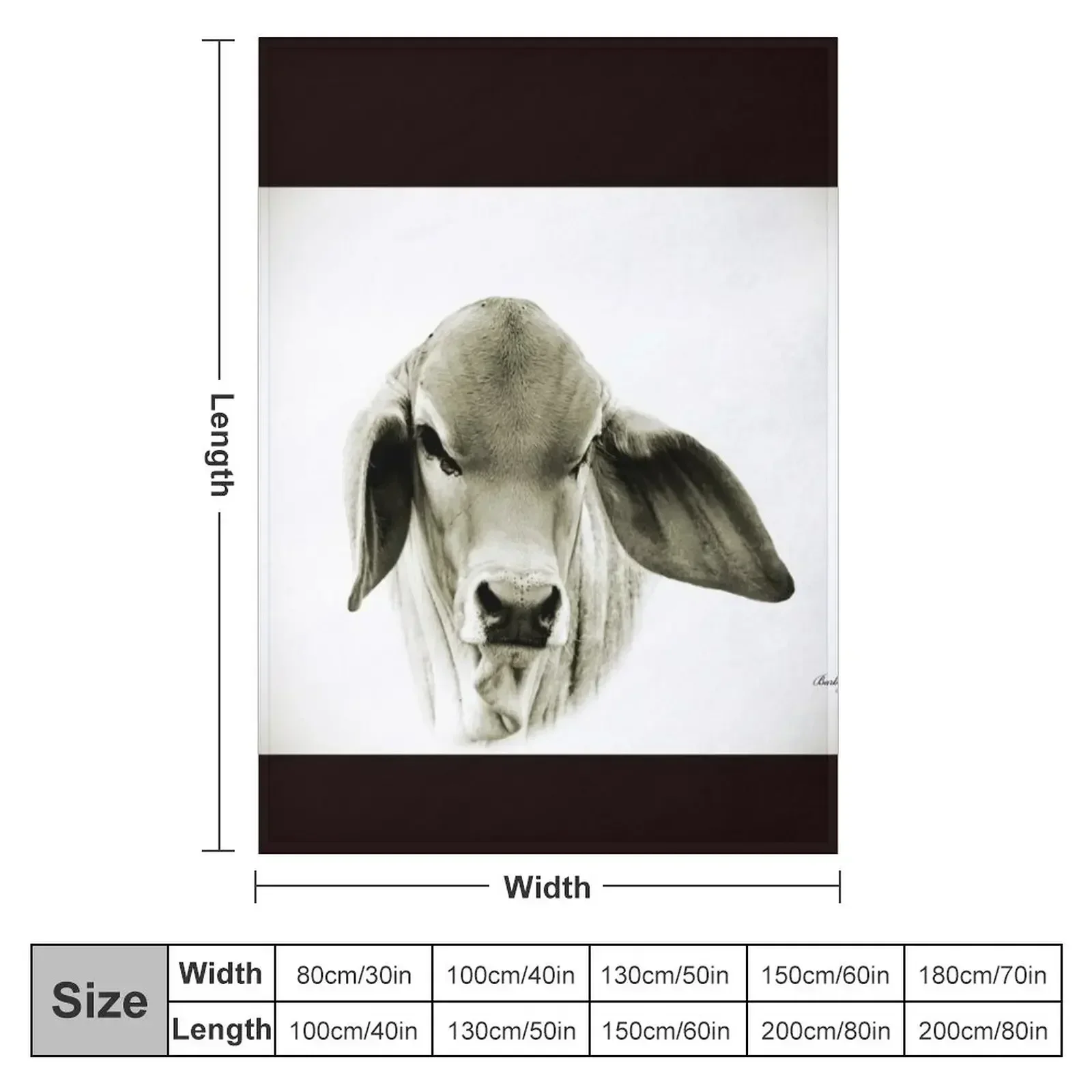 New BRAHMAN CALF, PORTRAIT, WALL ART Throw Blanket for sofa Flannel Thermals For Travel Blankets