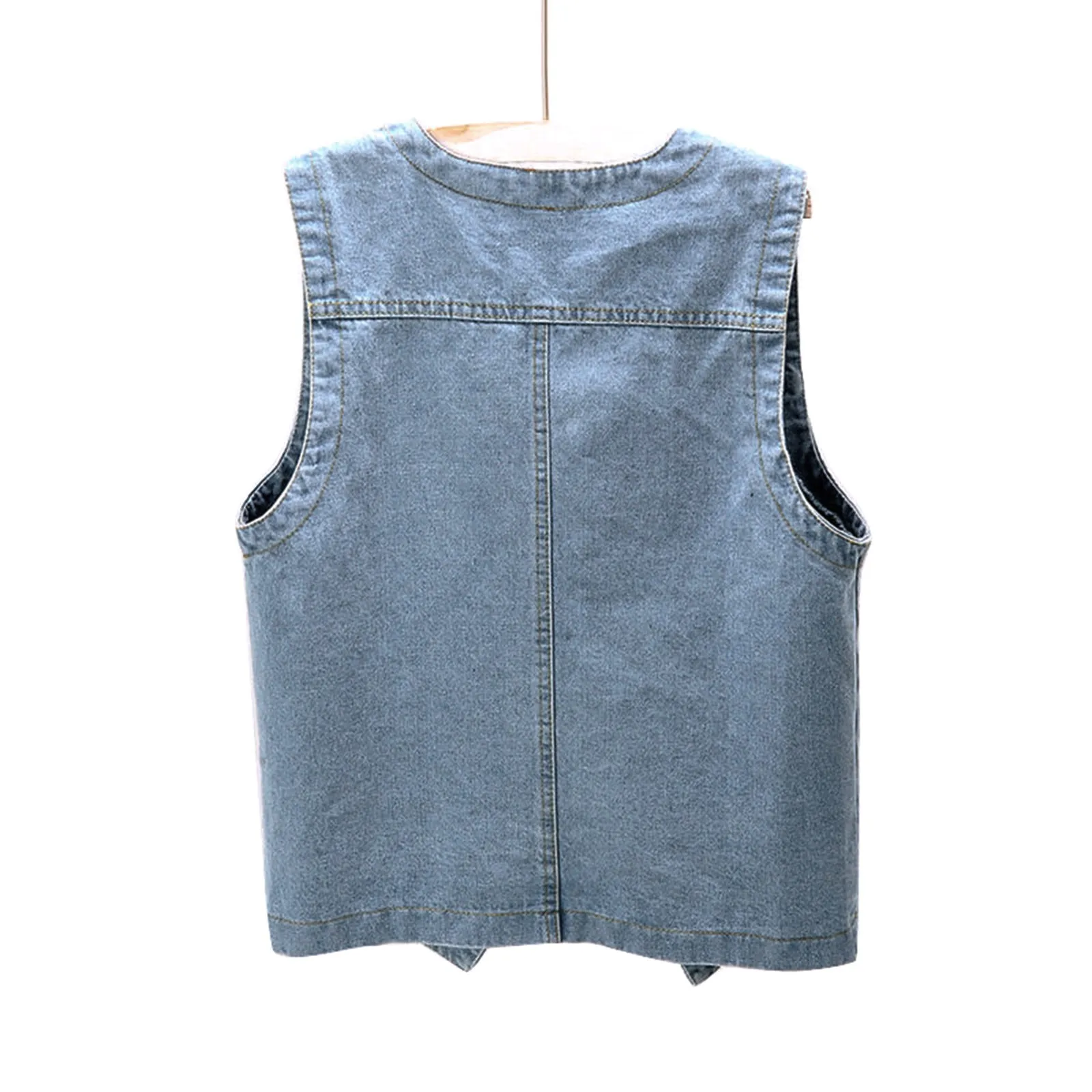 Woman Jacket Vest Spring Summer Vintage Denim Vest Women\'s Short Loose Sleeveless Coat Vest Blue Casual Tops Chaleco Mujer