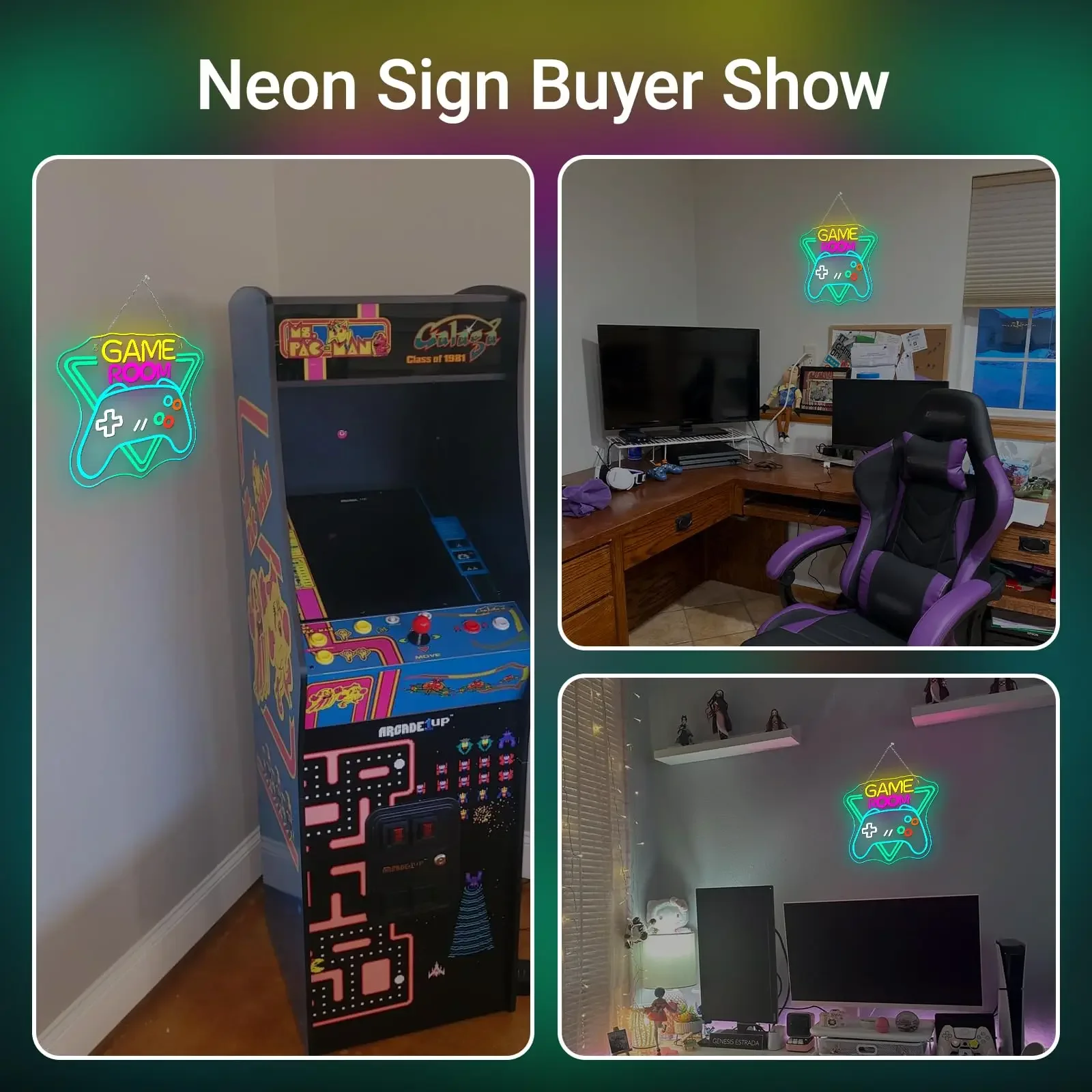 علامات ألعاب النيون لغرفة الألعاب لديكور الحائط رجل الكهف Led منطقة الألعاب نادي ألعاب عاشق المراهقين غرفة نوم المنزل الأولاد هدية
