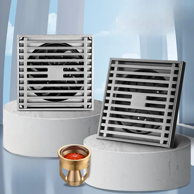 

Бытовая стиральная машина, устойчивый к запаху слив для пола, универсальная ванная комната с кремовым ветром, полностью медный квадратный слив для пола