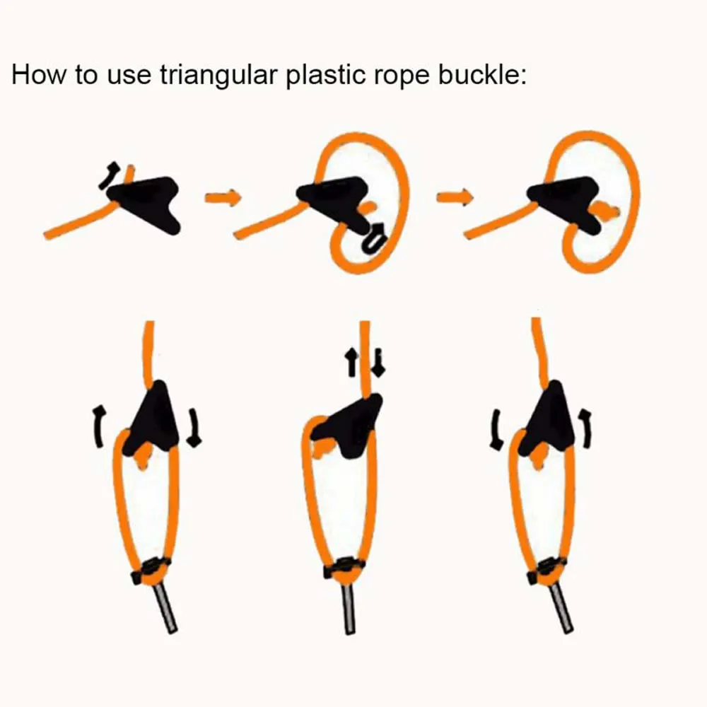 버클 코드 조임기 로프 패스너 조절기, 삼각형 조정 버클, 텐트 액세서리, 윈드 로프 버클, 풀 로프 버클