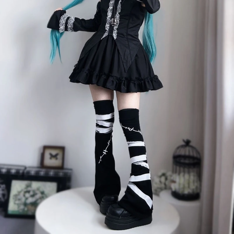 Lolita Socks Cute Flared Long Warmers Foot Cover White Black Arm Warmer Legging Kawai Jk Autumn Calf Gaiters Sweet Leg Warmer
