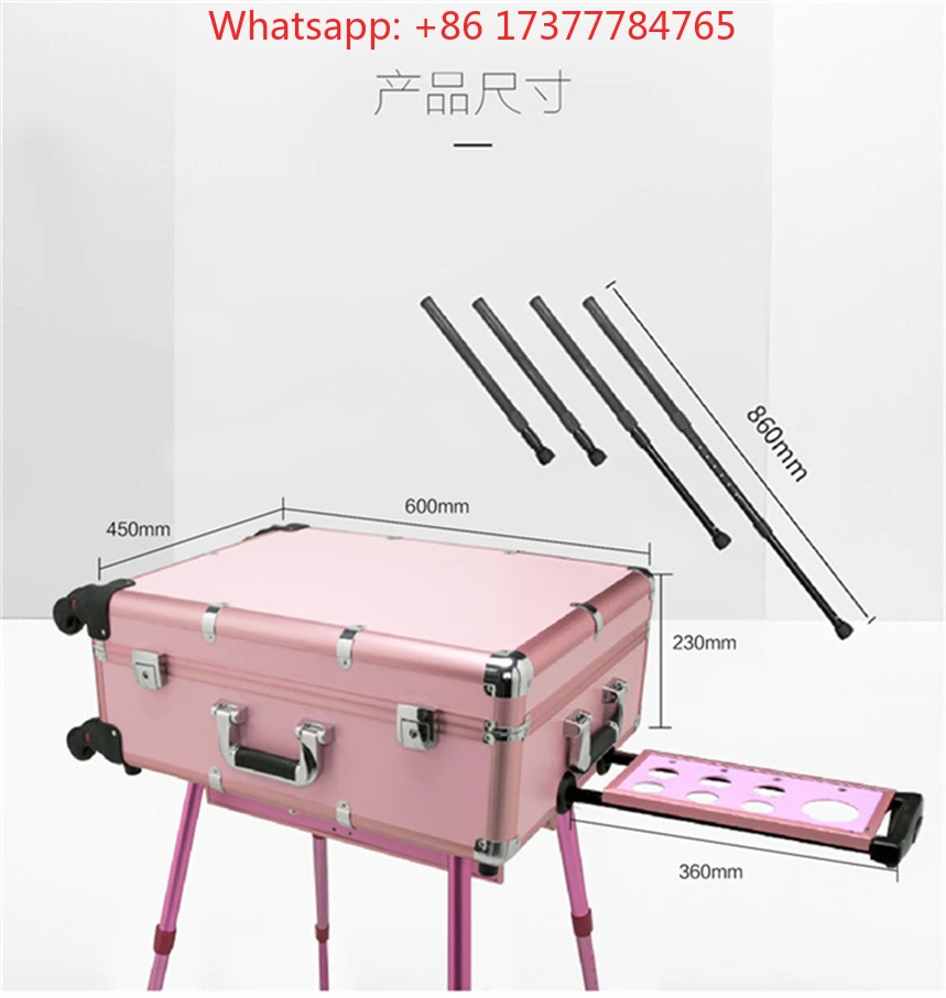 Rd Trolley Makeup Carry case 24inch Portable Travel       Fill Lights Boxes Aluminum Trolley case