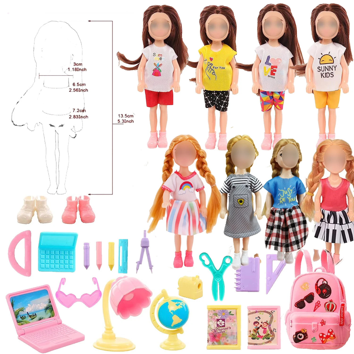 Fashion Doll Accessories and Doll Clothes for Chelsea Chercy Girl Boy Toy Doll 13-15cm 5-6Inch Doll Kids Baby Girl Birthday Gift