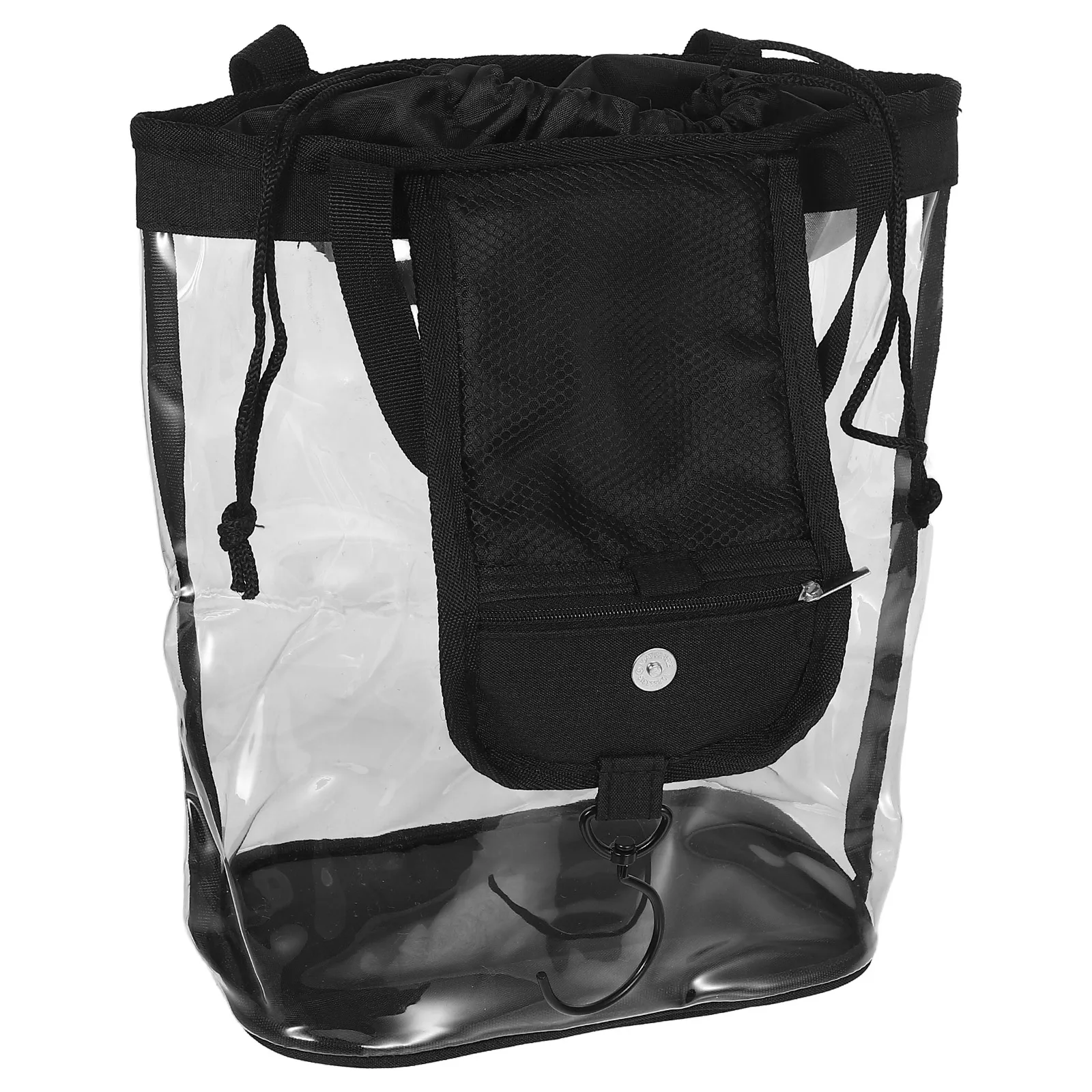 

Clear Handheld Shower Bag Transparent Polyester Storage with Handle Travel Toiletries Make Up Longlasting PVC Secure Closure