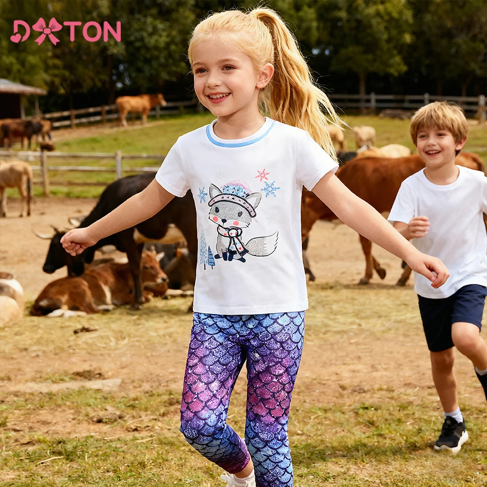 DXTON Sommer Mädchen Leggings Skinny Slim Kinder Bleistift Hosen Meerjungfrau Polyester Elastische Kleinkinder Kinder Lange Hosen Soild Kleiden